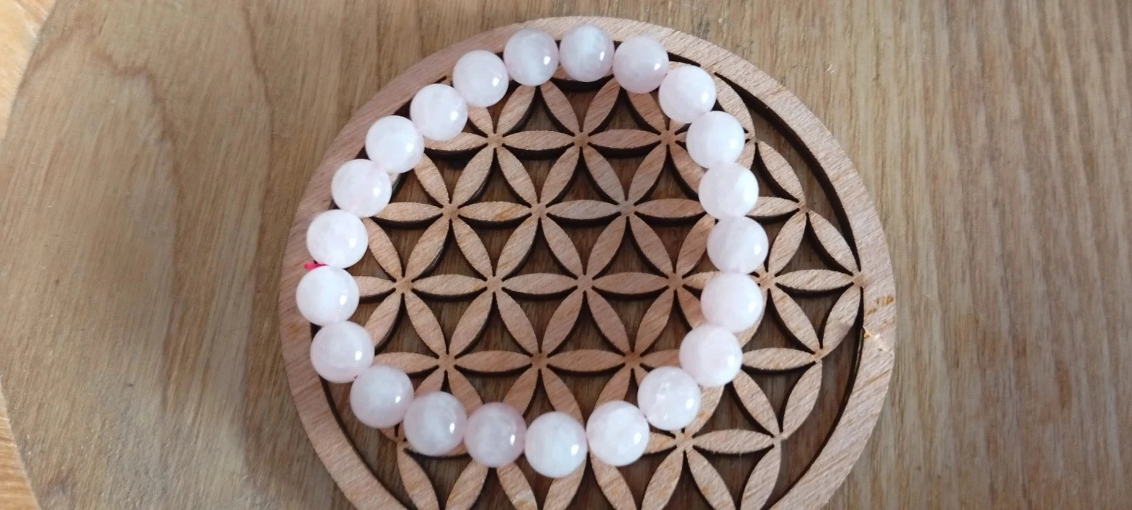 💖 Pulseira de quartzo rosa grau A com contas de 8 mm - Unisexo – photo 3